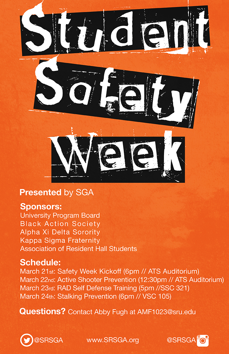 SGA sponsors ‘Student Safety Week’ | Slippery Rock University