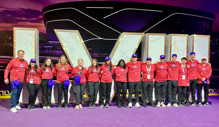 SRU students and staff at the Super Bowl