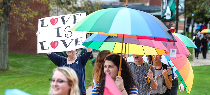 Students celebrating Pride