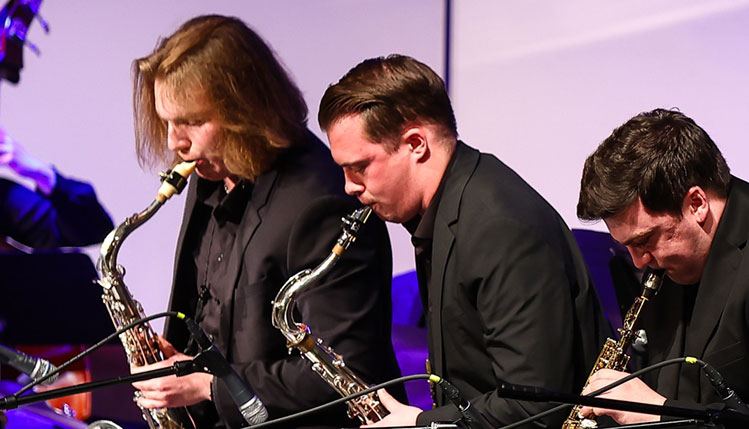 Students performing jazz