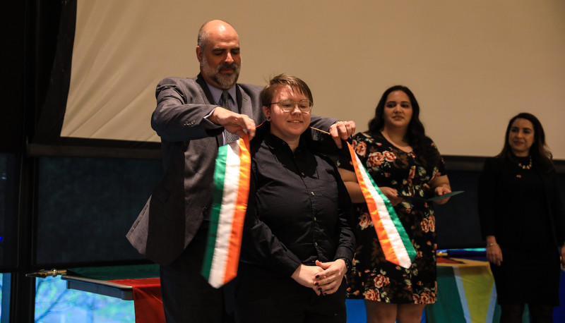 Students celebrating Global and Multicultural graduation