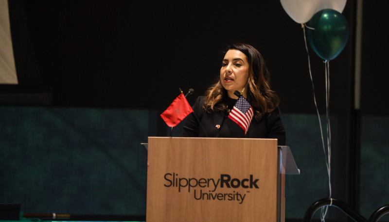 Students celebrating Global and Multicultural graduation