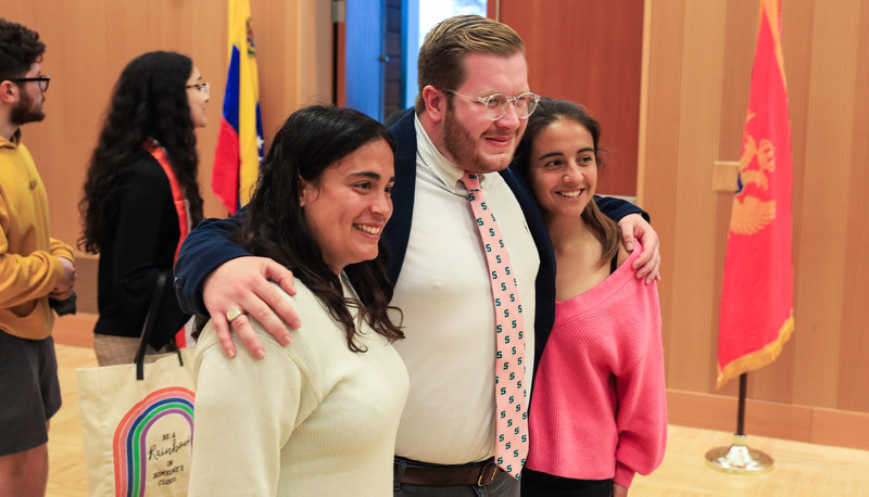 Students celebrating Global and Multicultural graduation