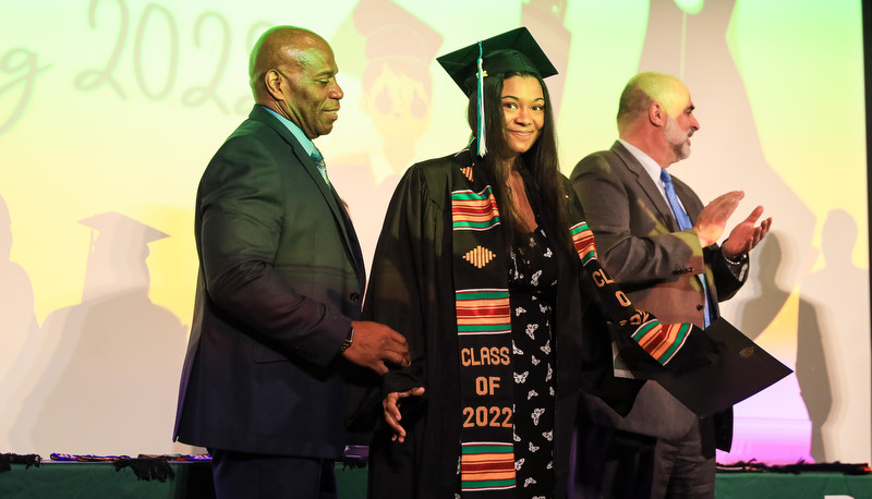 Students celebrating Global and Multicultural graduation