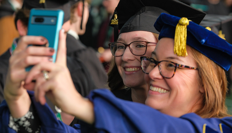 Students celebrating graduation