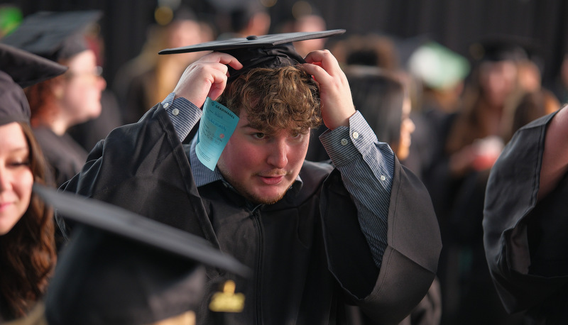 Students celebrating graduation