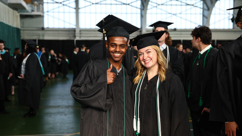 Students celebrating graduation