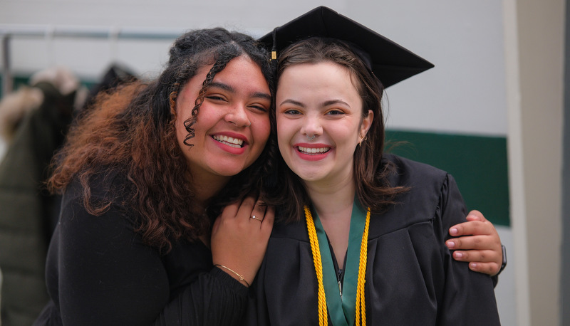 Students celebrating graduation