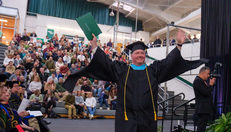 Students celebrating graduation