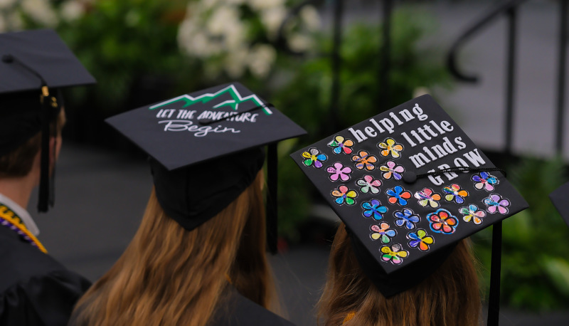 Students celebrating graduation