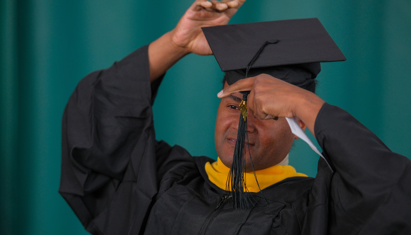 Students celebrating graduation