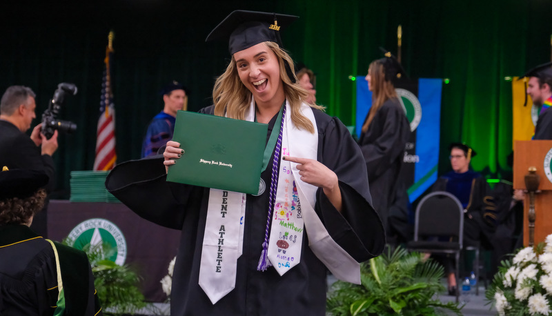 Students celebrating graduation