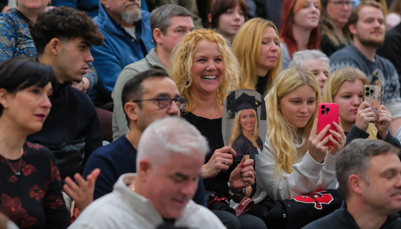 Students celebrating graduation