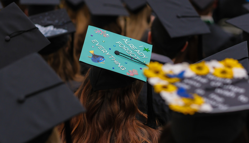 Students celebrating graduation