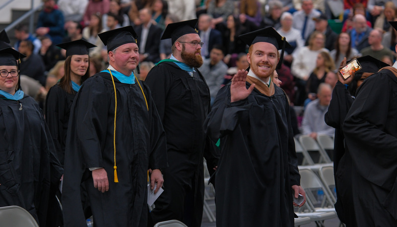 Students celebrating graduation