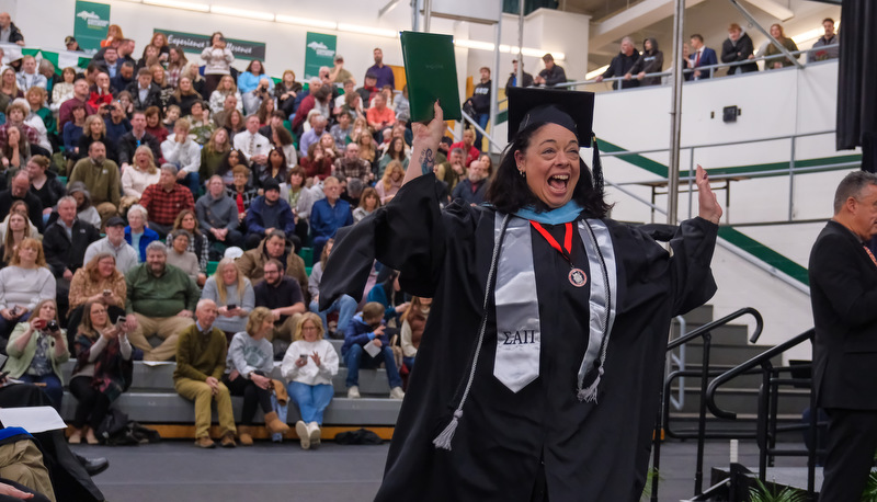 Students celebrating graduation