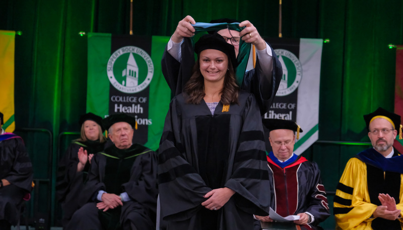 Students celebrating graduation