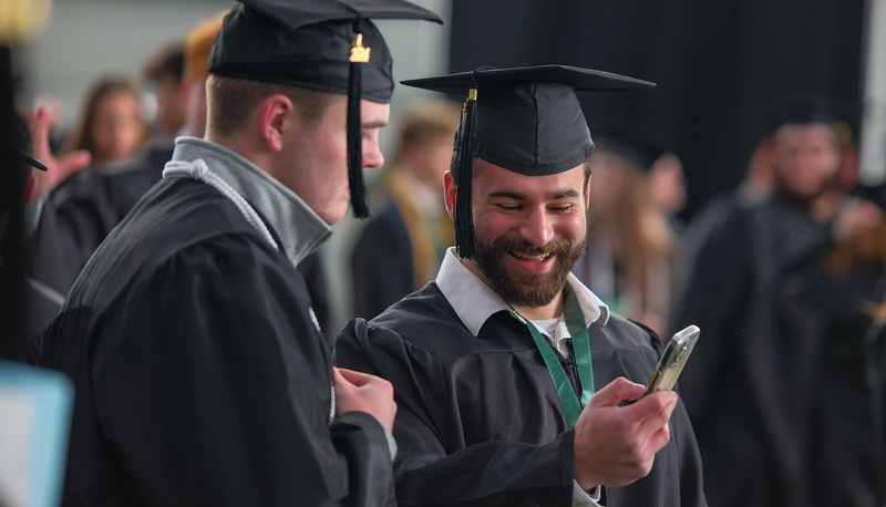 Students celebrating graduation