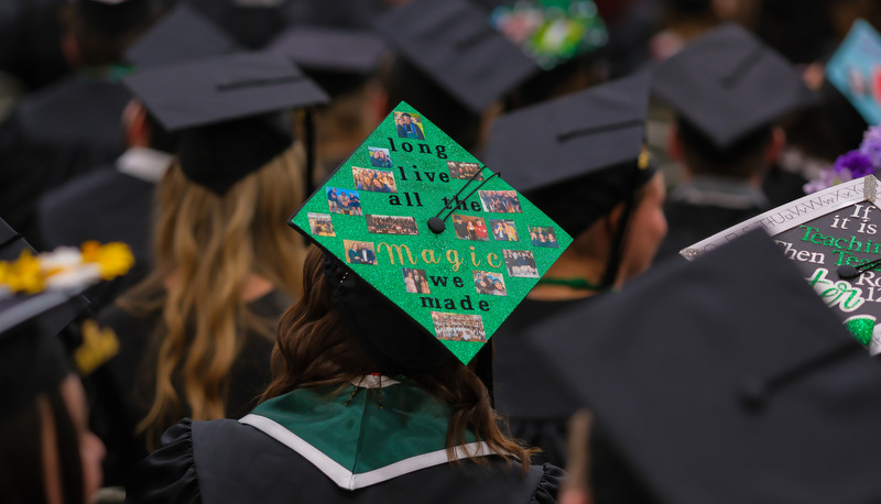 Students celebrating graduation