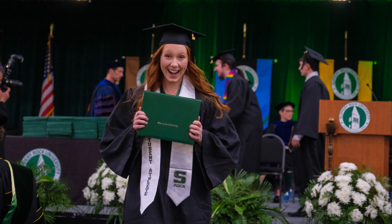 Students celebrating graduation