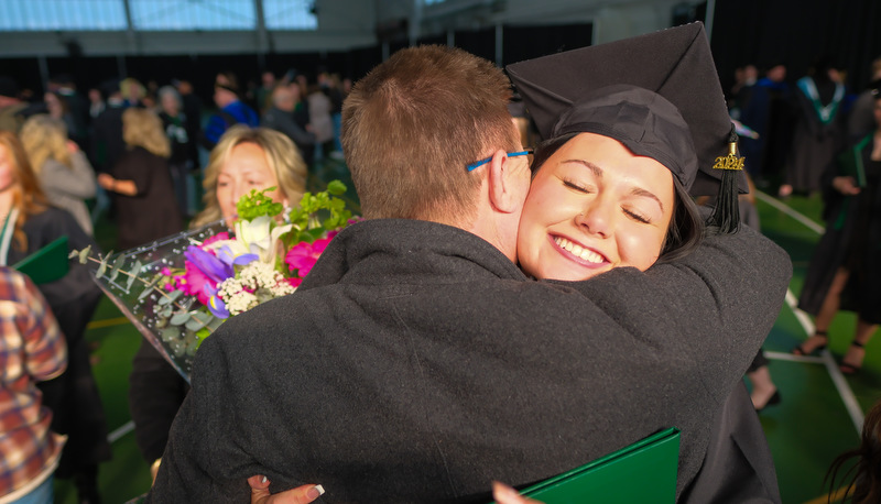 Students celebrating graduation