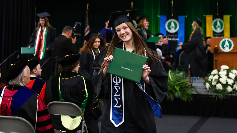 Students celebrating graduation