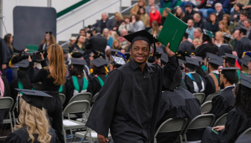 Students celebrating graduation