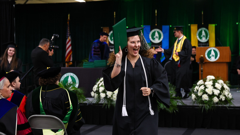 Students celebrating graduation