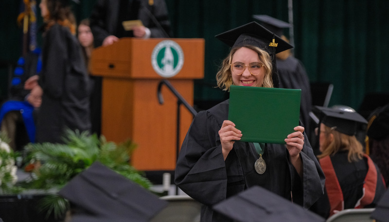 Students celebrating graduation