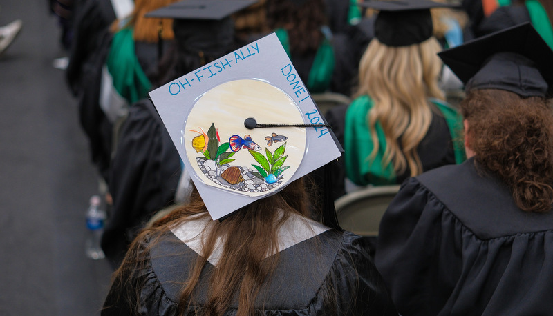 Students celebrating graduation