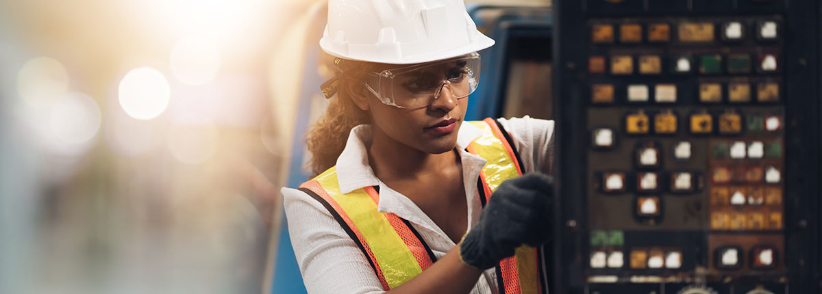 Engineering student learning about construction management