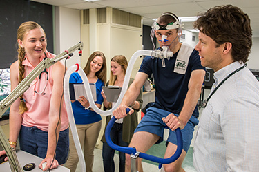 Students in exercise science lab